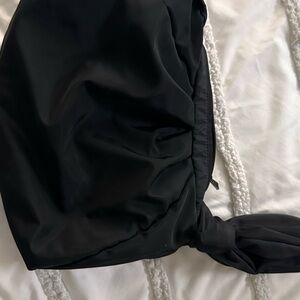 Black nylon zara cloud wristlet/ clutch